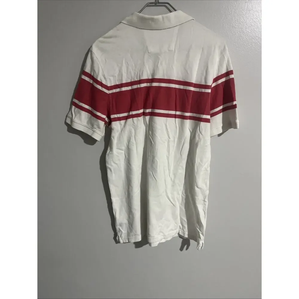 Rugby banana republic Skater polo white w/ Red stripe Size Large